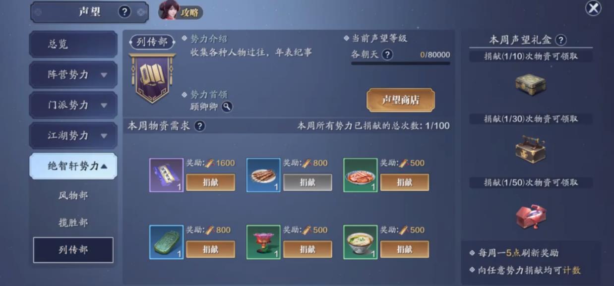 天涯明月刀声望商店位置介绍